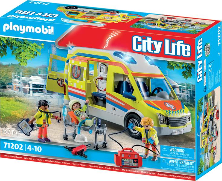 Playmobil City Life Ambulance with Lights and Sound - 71202 Playset
