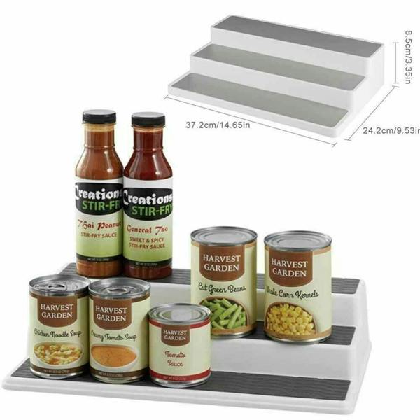 HYGRAD BUILT TO SURVIVE 3/2 Tier Shelf Jar Rack Holder Cupboard Corner Organiser Storage Kitchen Tool UK