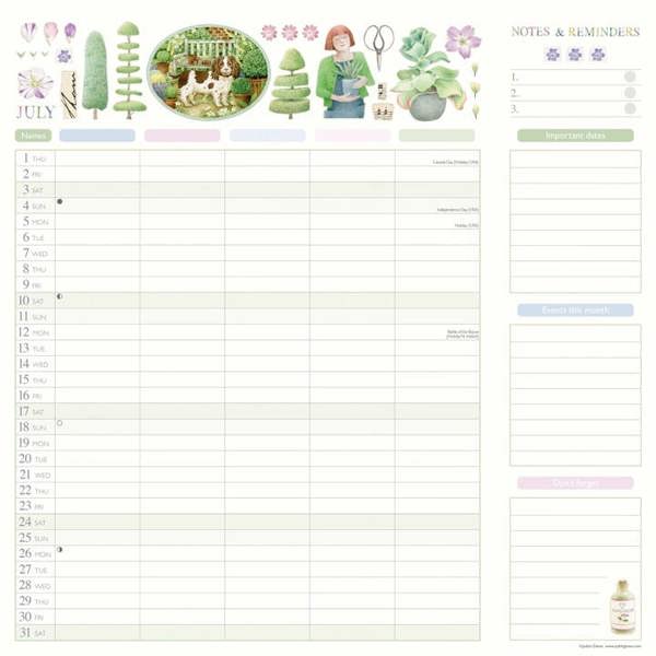 Judith Glover, Garden Days Mum's Household Family Planner 2027, Family Planners, Month To View, Lifestyle, Gift