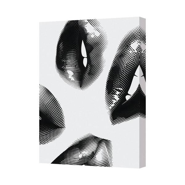 Benjamin Tate Design Contemporary Black And White Canvas Art Print With Deep Wooden Frame