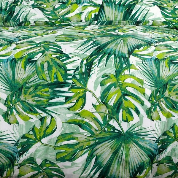 Velosso Tropical Leaf Printed Cotton Blend Duvet Cover and Pillowcase Set