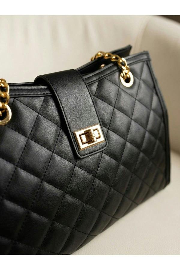 Chloe Quilted Bag & Wallet Set - BLACK