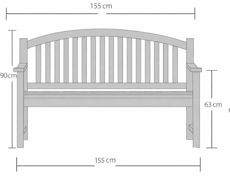 Memorials Direct Bowback Teak Memorial Bench – Engraved Directly Into the Wood