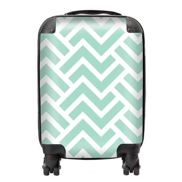 Warren Reed Green Geometric Pattern Suitcase