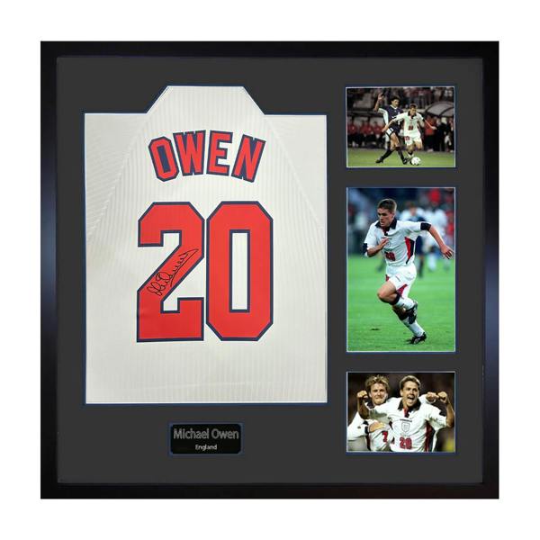 Michael Owen Signed England 98' Shirt Elite Frame