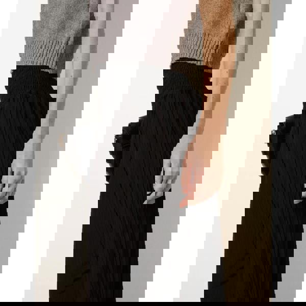 Blue Vanilla Shirred Waist Pleated Wide Leg Trousers