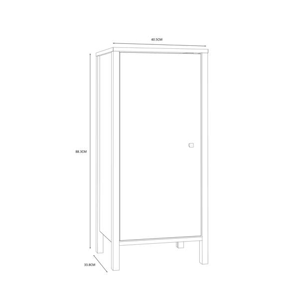 Furniture To Go Ipsarion Under Sink Bathroom Storage Unit with 1 Door & Silver Handle in White
