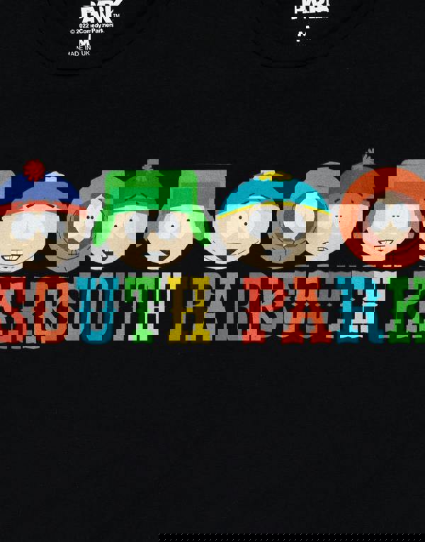 South Park Mens Black Character Logo Short Sleeved T-Shirt