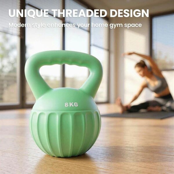 Kettlebell for Strength Training Kettle Bell with Non-Slip Handle 8 kg Green