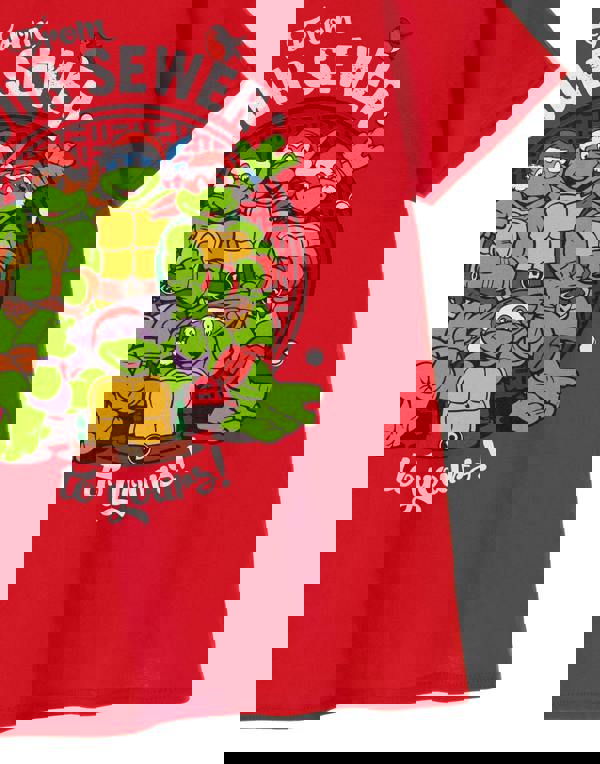 Teenage Mutant Ninja Turtles Mens Red From Our Sewer To Yours Short Sleeved T-Shirt