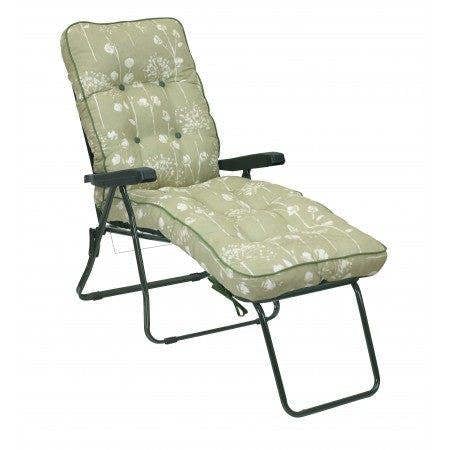 Deluxe Garden Lounger Replacement Cushion | 9 Pattern Options 118cm x 58cm x 118cm Renaissance Sage The Garden Furniture Shop