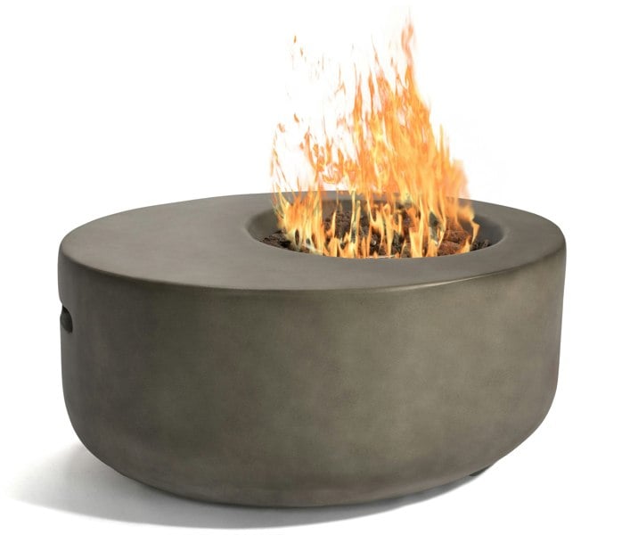 MDA Designs ECHO Dark Grey Lavish Garden & Patio Gas Fire Pit with Eco-Stone Finish