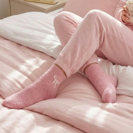Cosy Cuddle Socks, White Bows