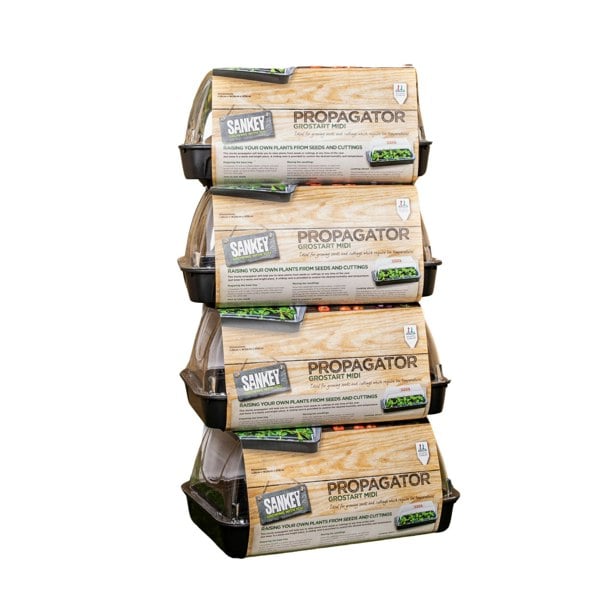 Samuel Alexander 4 x 38cm Unheated Seed Starter Tray Grostart Midi Propagator Indoor Seedling Planter