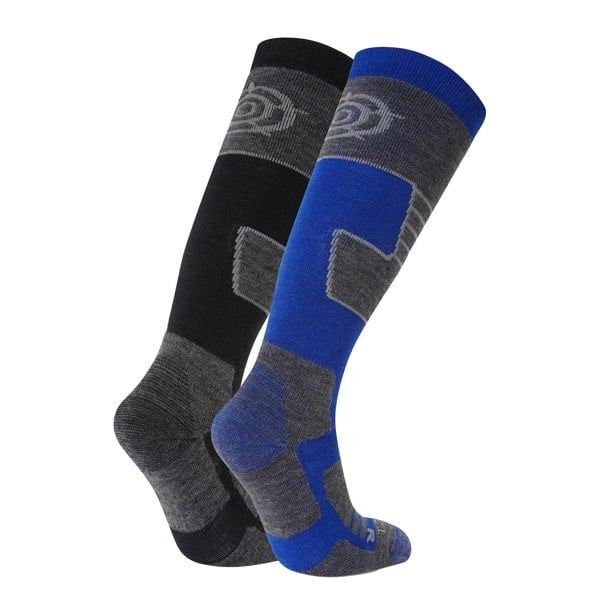 TOG24 Mens Linz Ski Socks (Pack of 2) - Dark Grey/Royal Blue