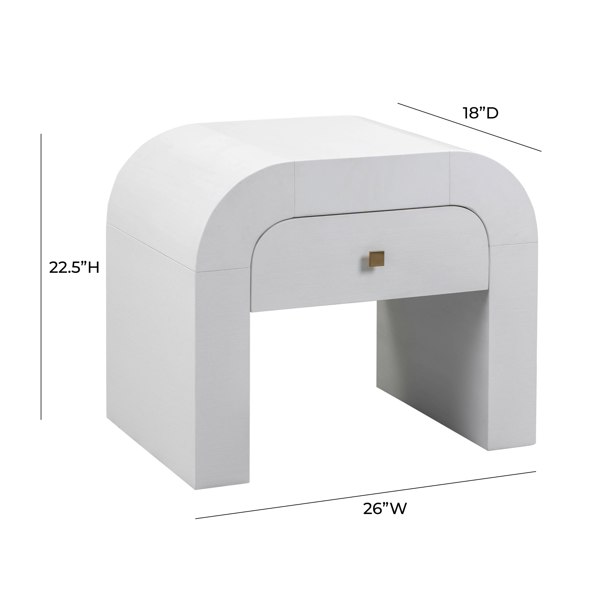 Furniture Edit Hump White Nightstand Bedside Table