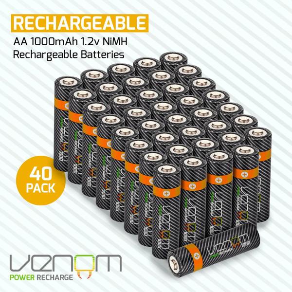 Venom Rechargeable AA Batteries (40 - Pack)