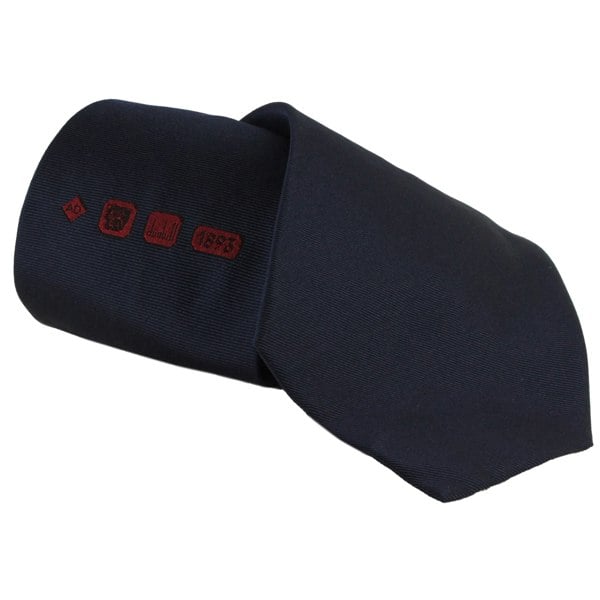 Dunhill Hallmark patterned woven silk tie
