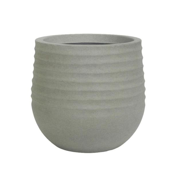 Oslo Grey Rippled Plant Pot 30 x 28cm, 16L