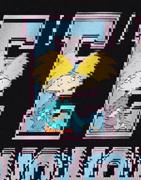 Hey Arnold Unisex Black Collegiate Letters Hoodie