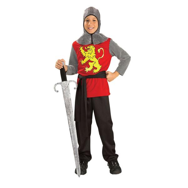 Bristol Novelty Childrens/Kids Medieval Lord Costume - Red/Silver/Black - 