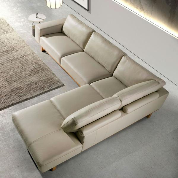 Angel Cerdá Corner sofa in sand leather 6203/6204