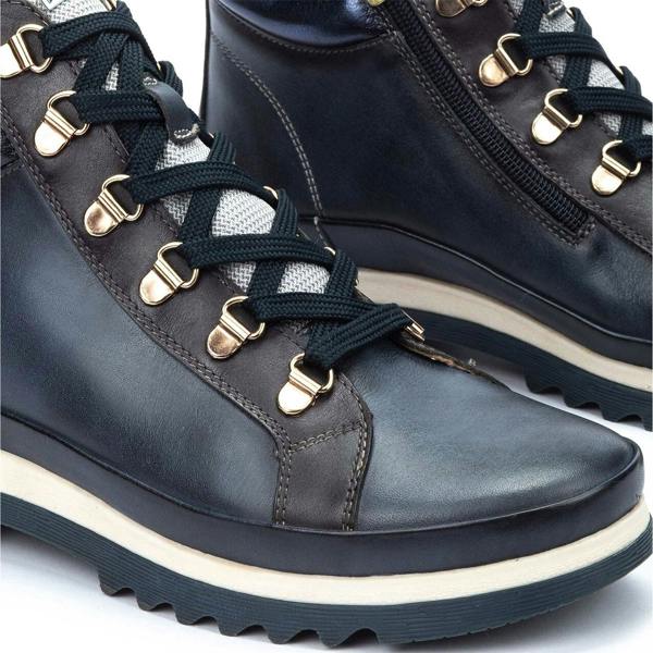 Pikolinos Women’s Blue Leather Ankle Trainers Boots - Vigo