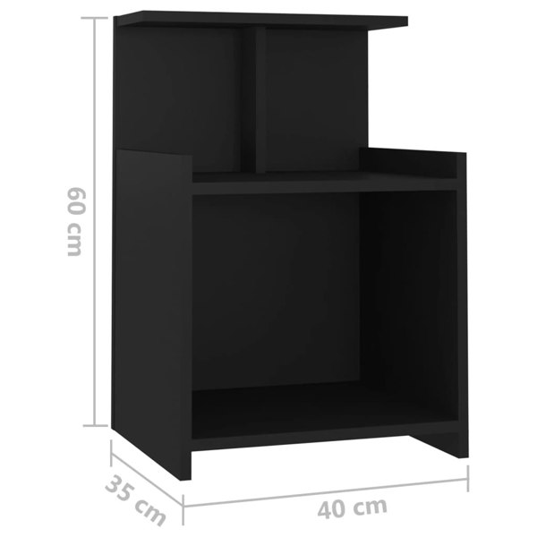 Berkfield Bed Cabinet Black 40x35x60 cm Engineered Wood