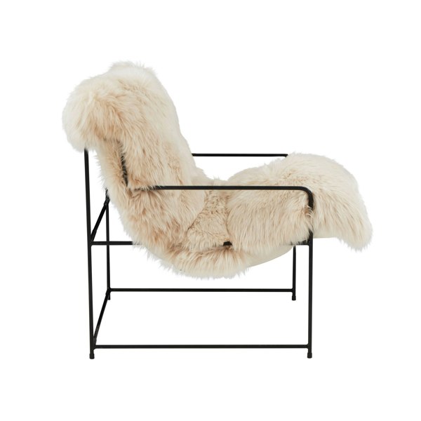 Furniture Edit Kimi Natural Genuine Sheepskin Occasional Accent Chair