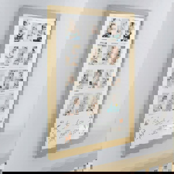 Personalised Memento Company Personalised Woodland Animal Oak Multi Photo Frame