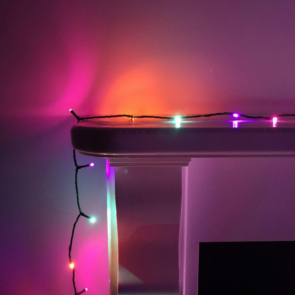Samuel Alexander 200 LED 16m Indoor Outdoor Christmas Multi Function Mains Operated String Lights with Timer in Multicoloured
