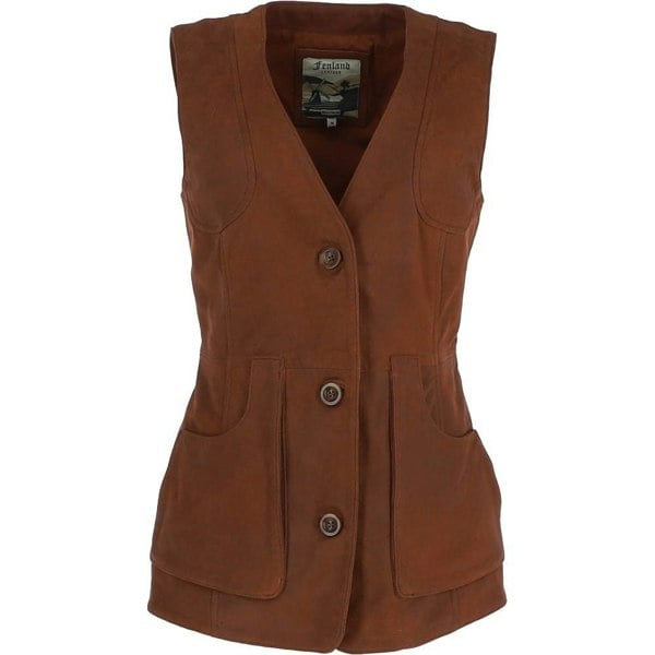 Womens Nubuck Leather Fitted Gilet: Rider