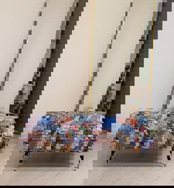 ISTOOLS Demask Upholstered Footstool Ottoman – Handmade Stylish Seating