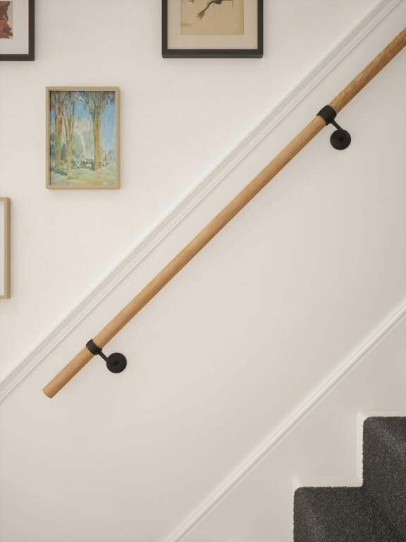 Handrails Direct Stoneleigh Red Oak Straight Flight Handrail