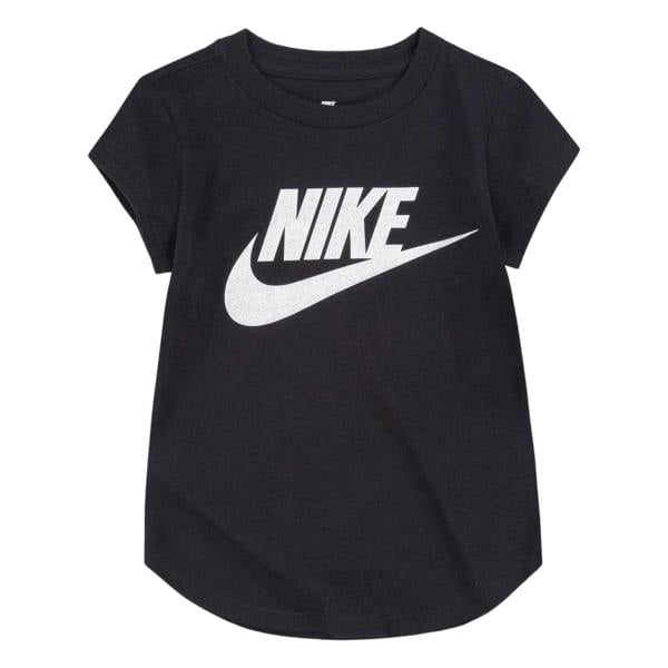 Nike Girls Shimmer Logo Short-Sleeved T-Shirt - Black/White - 