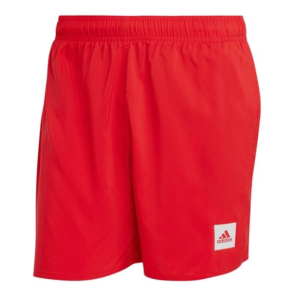 Adidas Mens Solid Swim Shorts - Red