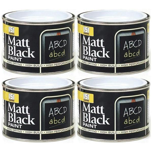 151 4X Matt Black Paint Tin 180ml