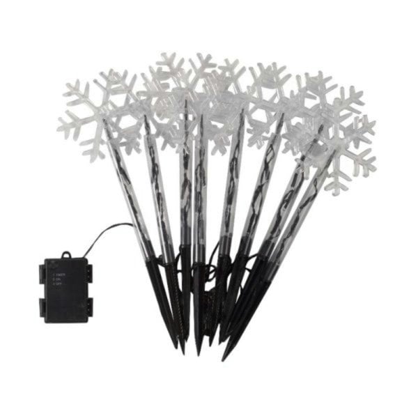 Samuel Alexander Set of 8 Battery Operated LED Multi Coloured Snowflake Path Lights Christmas Decoration with Timer