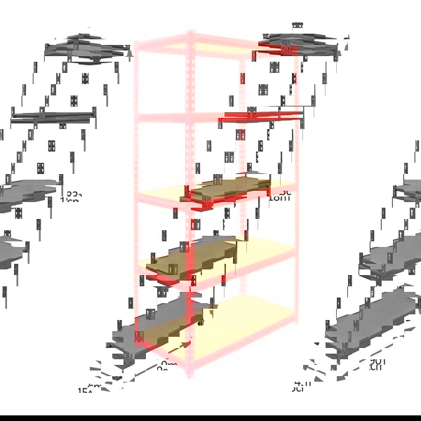 Monster Racking 5 x Z-Rax Red 90cm & Free Mallet