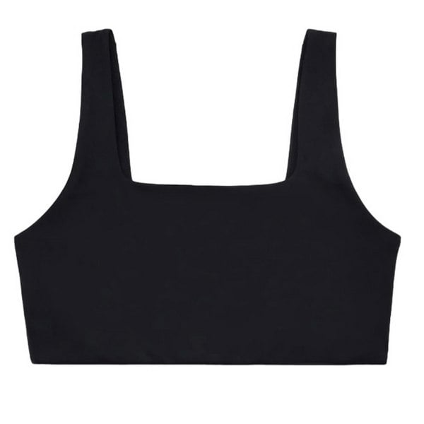 Girlfriend Collective Womens/Ladies Tommy Cropped Square Neck Bra - Black