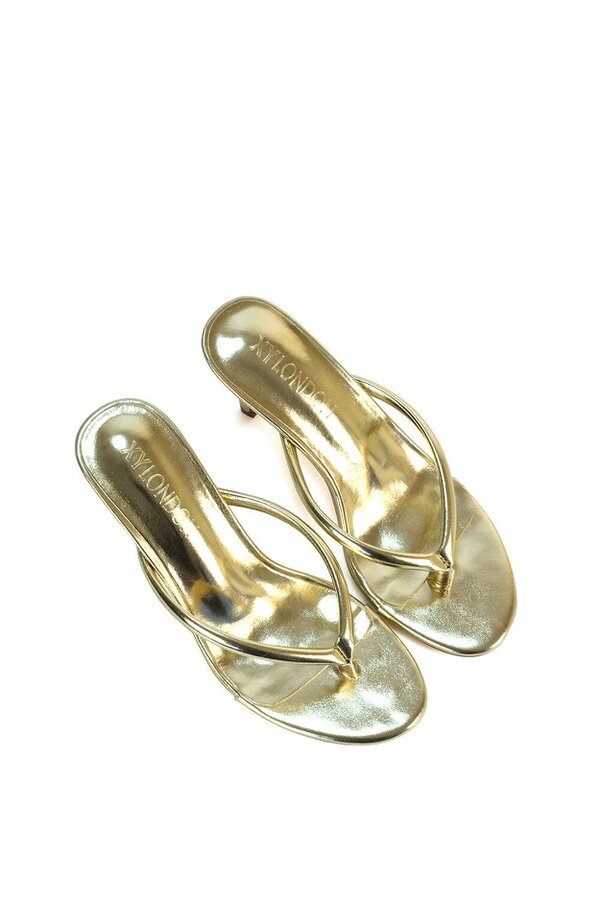 XY LONDON Stiletto High Heel Mules With Thong Strap