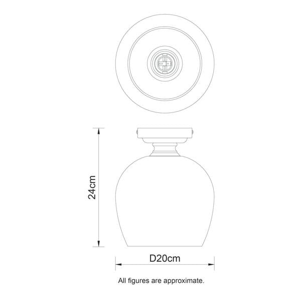 COSYLYTE Oakdale Bathroom Bubble Glass Ceiling Light