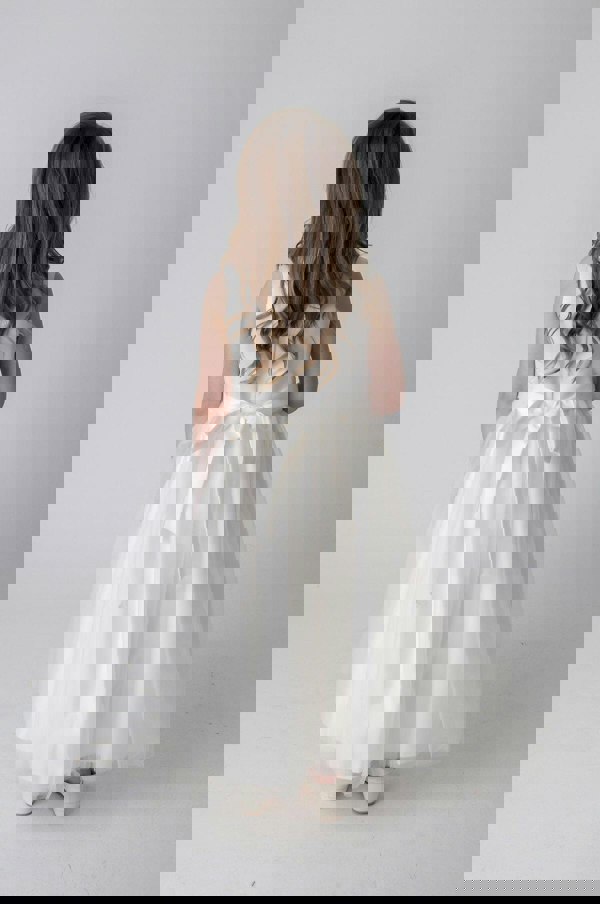 Butterflies Flower Girl Dress - with Petal Bag - UK Flower Girl Boutique