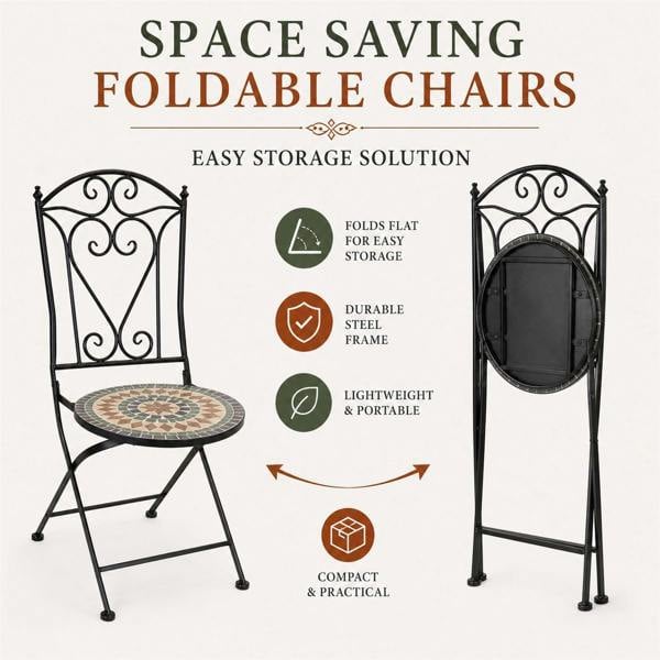 60cm Marrakech Mosaic Bistro Set image 3