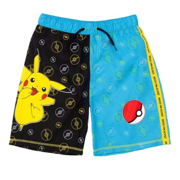 Pokemon Boys Pikachu Pokeball Swim Shorts - Black/Blue