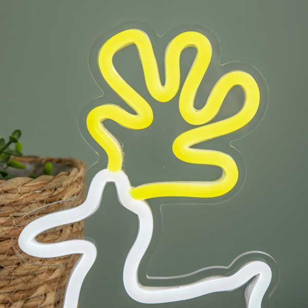 Samuel Alexander 25cm Light up Christmas Reindeer Table Top Neon Sign