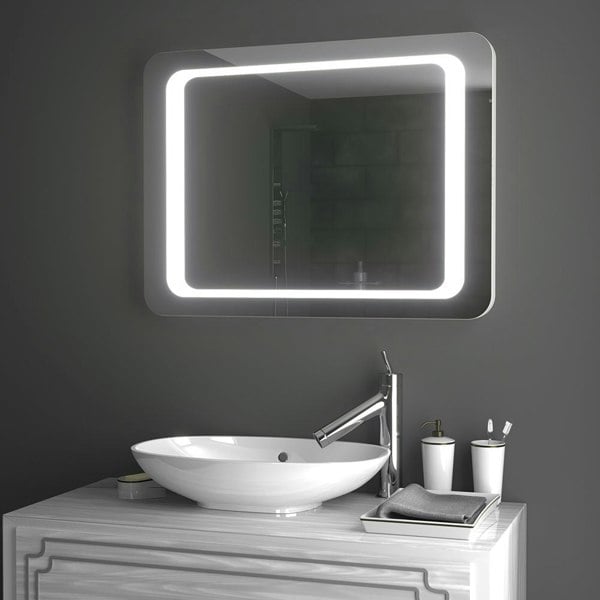 Rectangle LED Illuminated Bathroom Mirror Bathroom Mirrors Living and Home