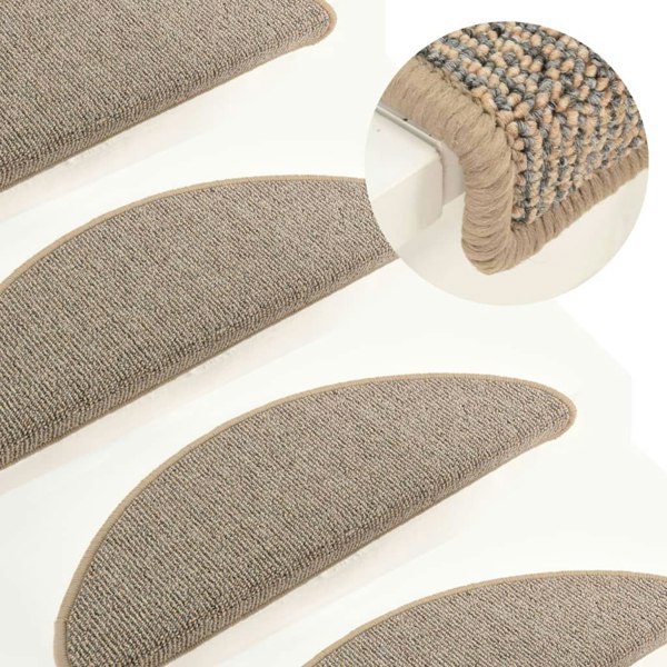 Berkfield Carpet Stair Treads 15 pcs Grey and Brown 65x21x4 cm