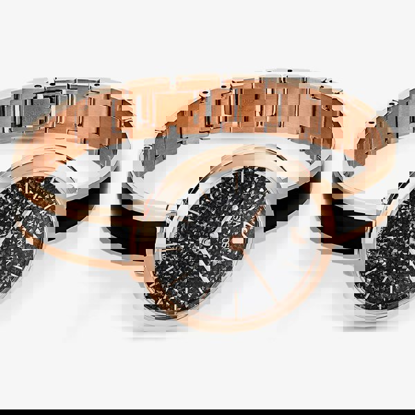 Swarovski Black Crystalline Delight Rose Gold Bracelet Watch 5580530