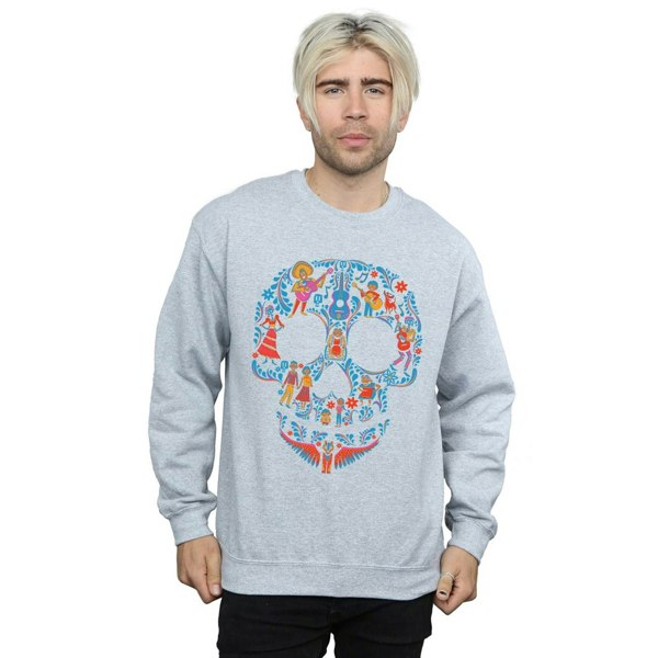 Disney Mens Coco Skull Pattern Sweatshirt - Sports Grey